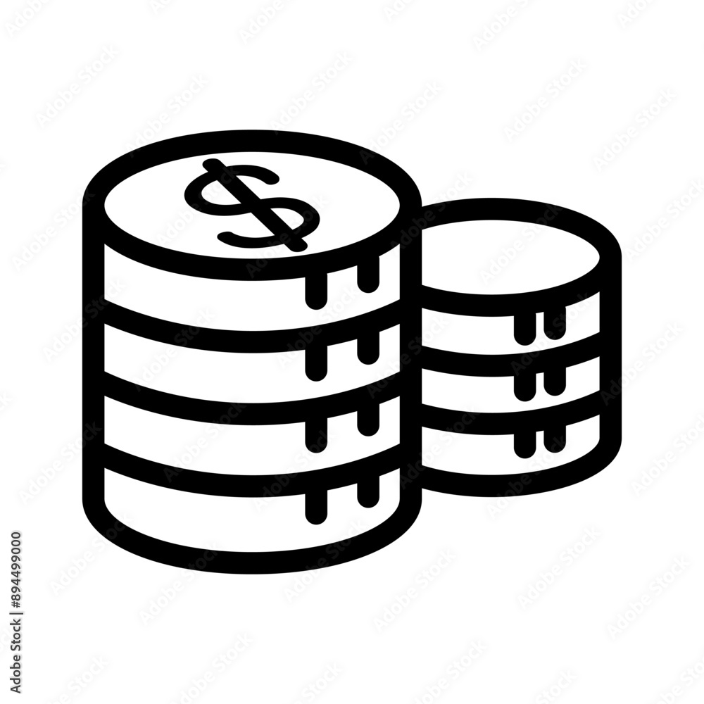 Money icon in thin line style. Vector illustration graphic design Money icon in thin line style. Vector illustration graphic design