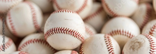 Close-Up of Worn Baseball Balls