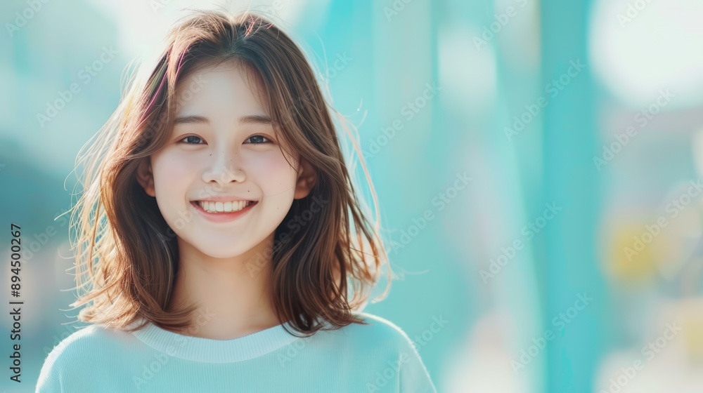 Smiling Young Woman Outdoors Portrait Smiling Young Woman Outdoors Portrait