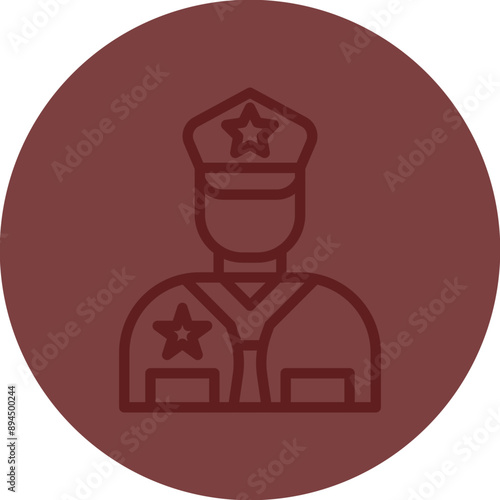 0Police officer Vector Line Maroon Circle Maroon