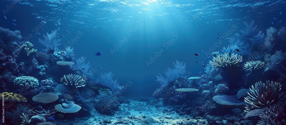 Fototapeta premium Sunlight Illuminates a Lush Underwater Reef