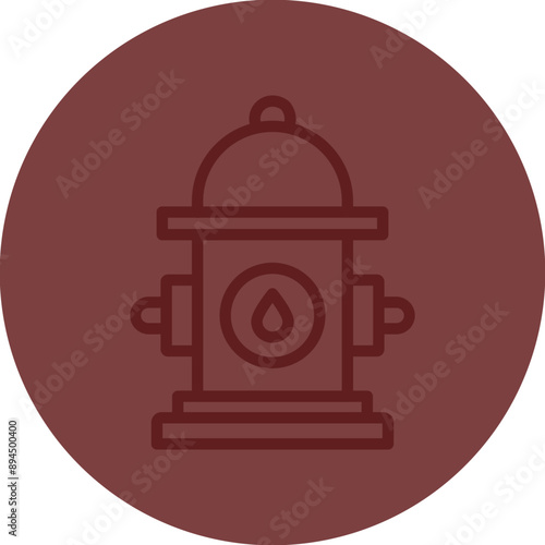 Hydrant Vector Line Maroon Circle Maroon