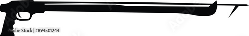Harpoon gun icon. Hunting weapon symbol. harpoon gun for fishing sign.  whaling harpoon with a wooden handle logo. flat style.