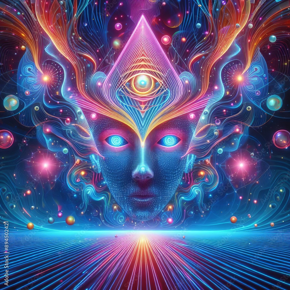 379 83. Neon surreal holographic illustration_ A surreal and dre 379 83. Neon surreal holographic illustration_ A surreal and dre