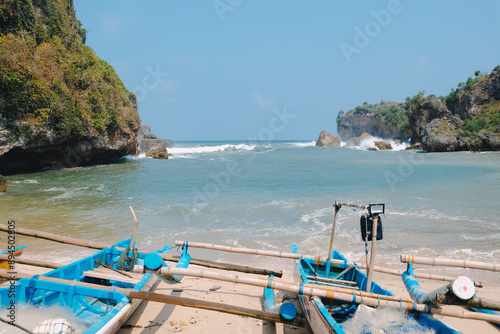 Fisherman's boat on the beach photo