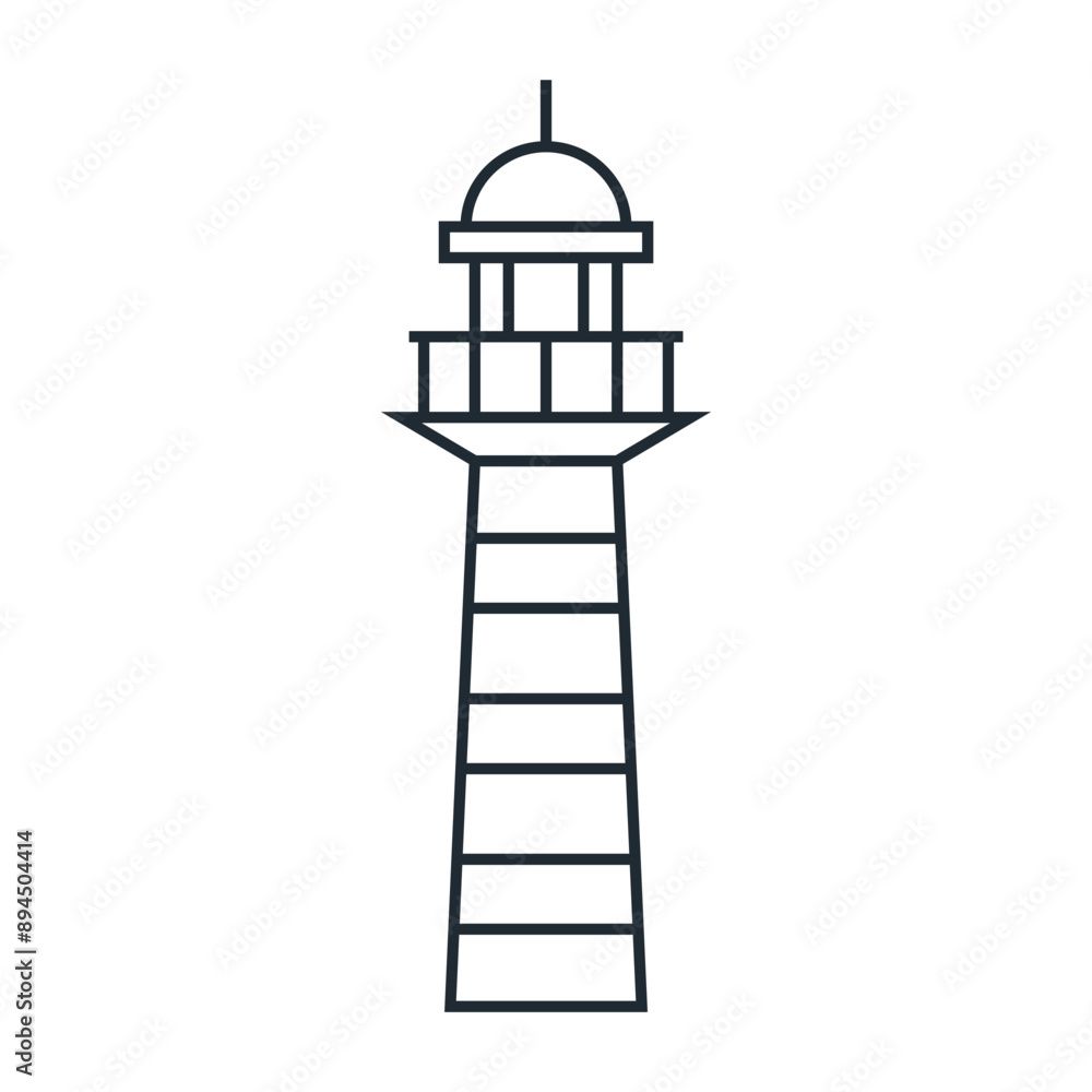 Lighthouse icon Design Element in line or linear style Vector illustration. Lighthouse icon Design Element in line or linear style Vector illustration.