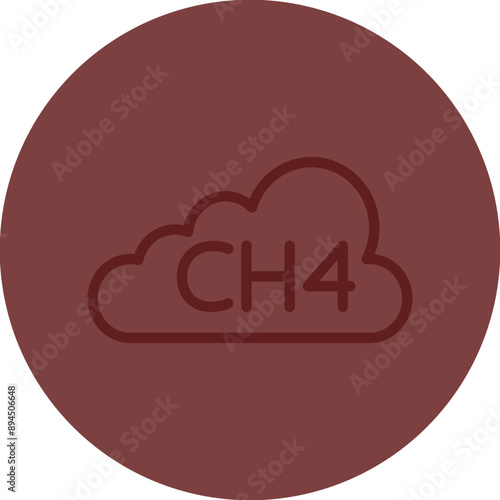 Methane Vector Line Maroon Circle Maroon