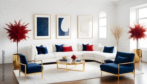 Photo interior modern design room 3d illustration