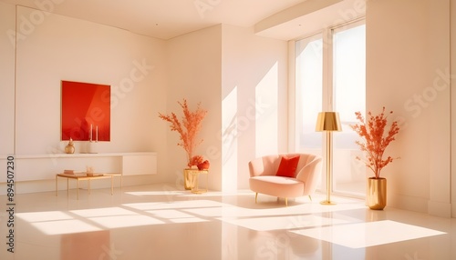 Photo interior modern design room 3d illustration