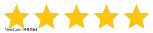 5 star rating yellow vector