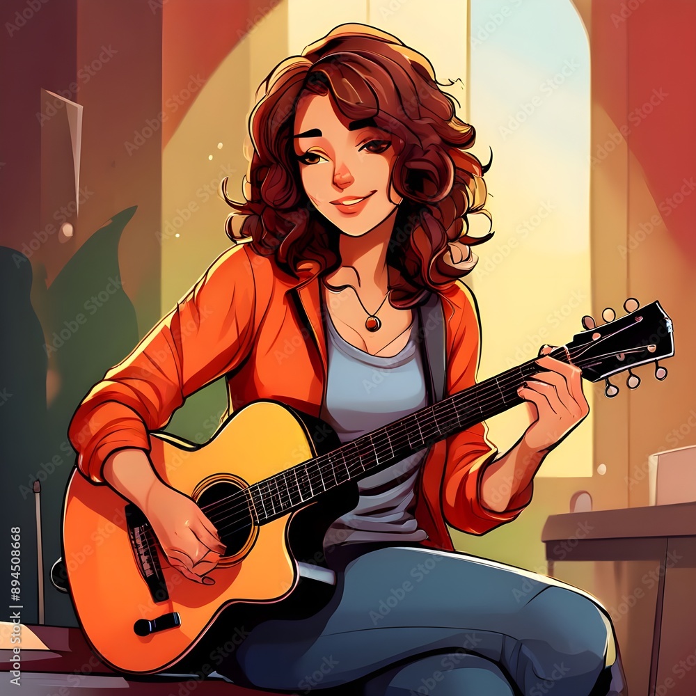 Obraz premium Young girl singing