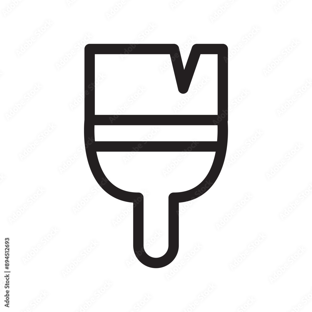 Paint brush icon in thin line style. Vector illustration graphic design Paint brush icon in thin line style. Vector illustration graphic design