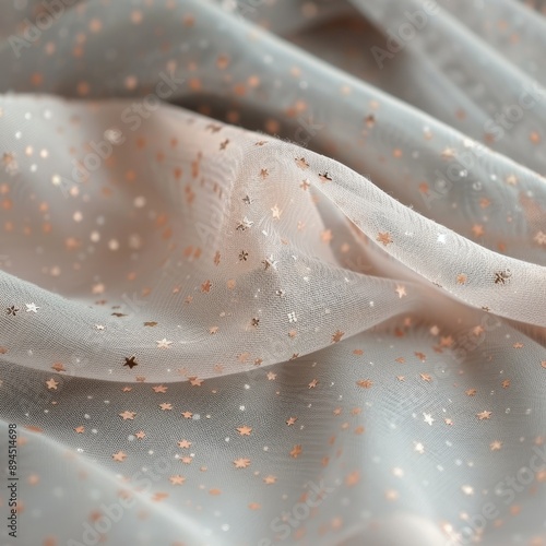 White Fabric With Gold Stars
