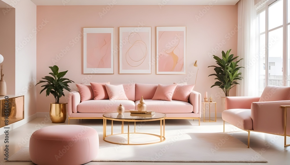 Fototapeta premium Photo interior modern design room 3d illustration