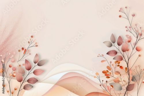 Autumn Leaves and Abstract Hills