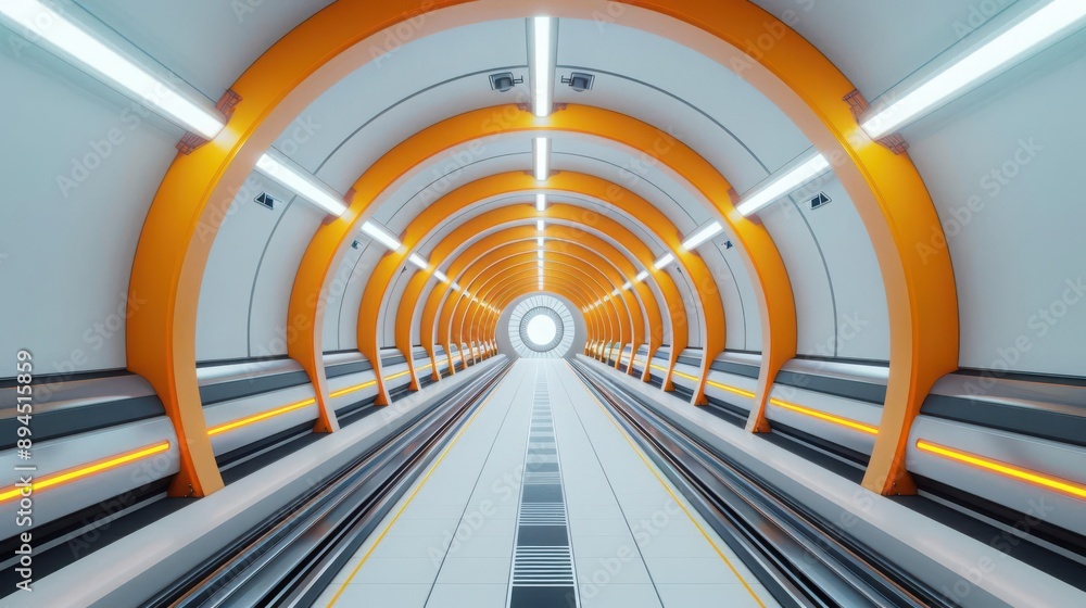 Subway modern train station, High-tech transportation hub in a futuristic city, Advanced transport systems Subway modern train station, High-tech transportation hub in a futuristic city, Advanced transport systems