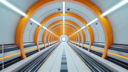 Subway modern train station, High-tech transportation hub in a futuristic city, Advanced transport systems