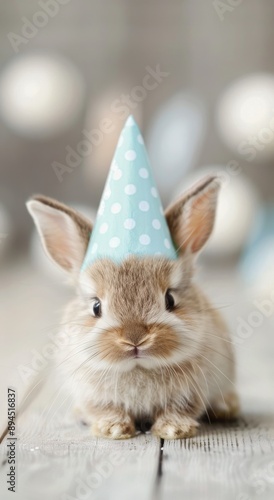 Bunny Wearing Party Hat