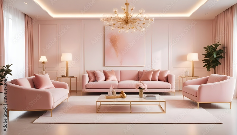 Fototapeta premium Photo interior modern design room 3d illustration