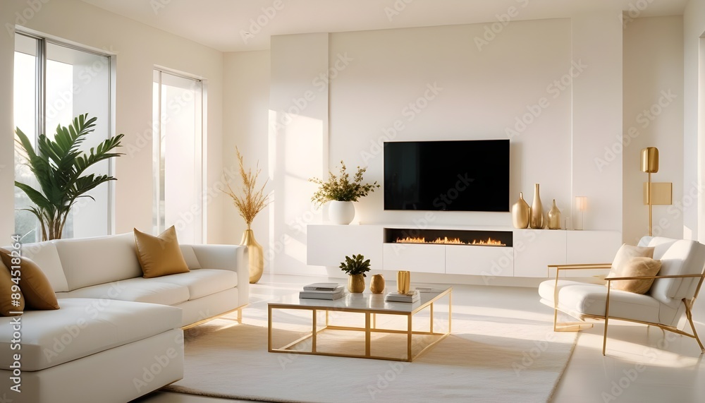 Fototapeta premium Photo interior modern design room 3d illustration