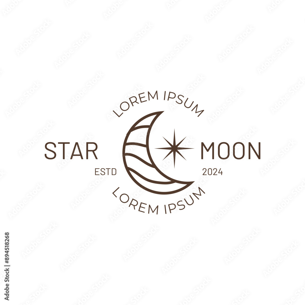 Vector logo a silhouette image of a crescent moon with stars. Vector logo a silhouette image of a crescent moon with stars.