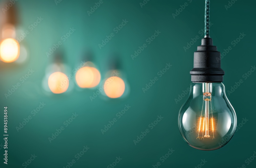 Light Bulb Hanging Against Blurred Lights Light Bulb Hanging Against Blurred Lights