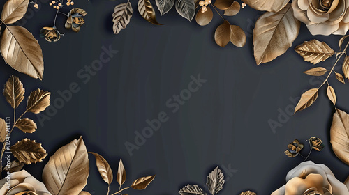 Elegant gold wedding invitations with save the date