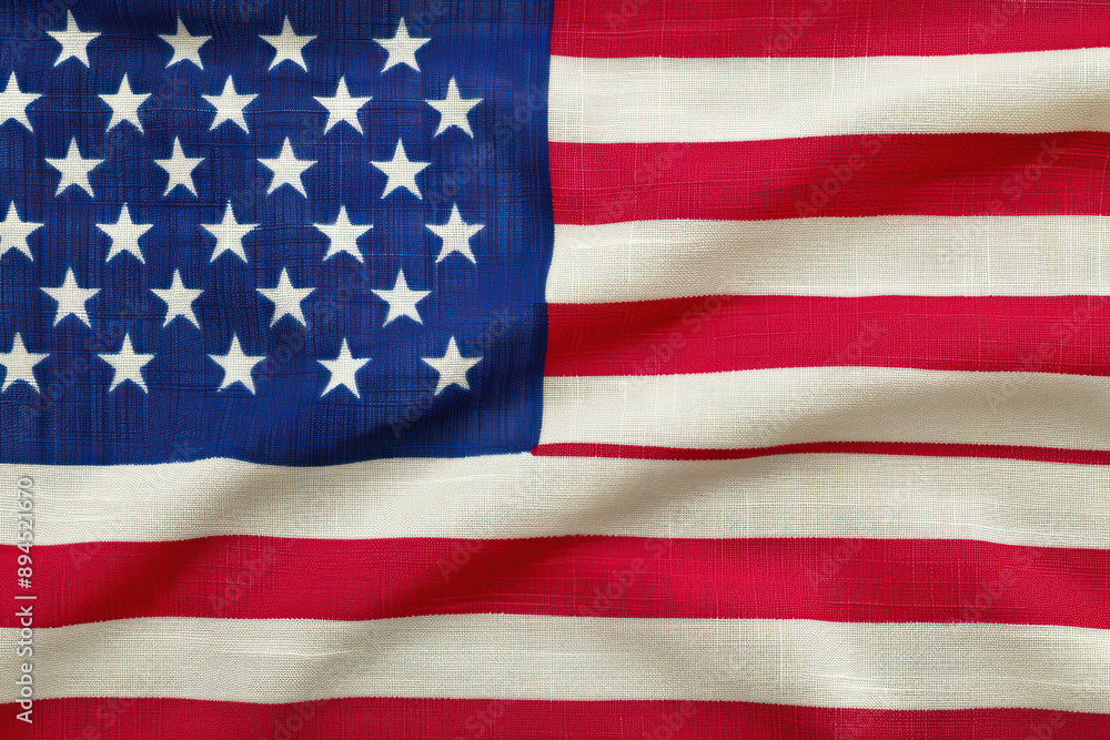 Obraz premium Flag of the United States of America with stars and stripes. American presidential elections.