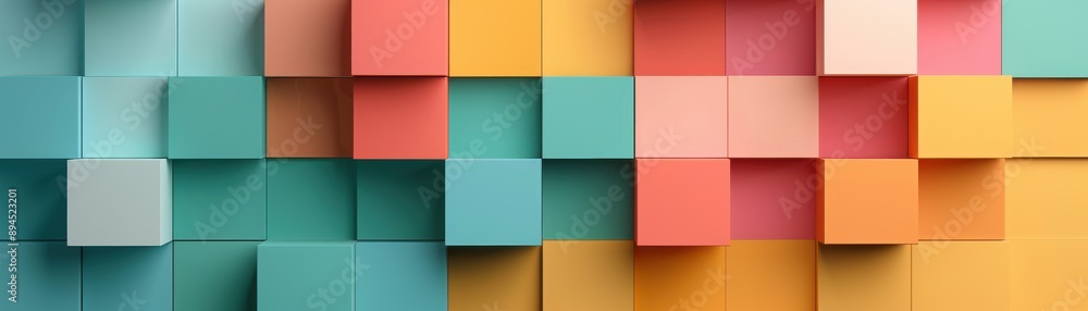 Colorful 3D geometric blocks in abstract pattern, displaying vibrant shades and modern design aesthetics. Ideal for background or graphic projects. Colorful 3D geometric blocks in abstract pattern, displaying vibrant shades and modern design aesthetics. Ideal for background or graphic projects.