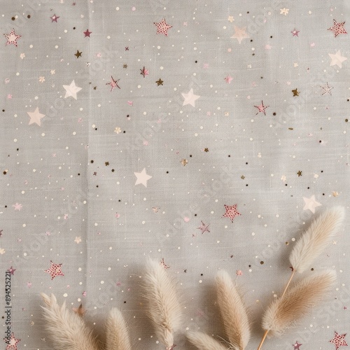 White Fabric With Gold Stars