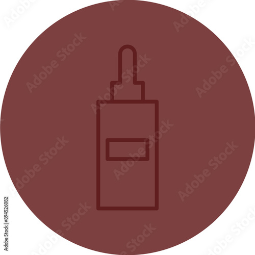 Serums and Essences Vector Line Maroon Circle Maroon