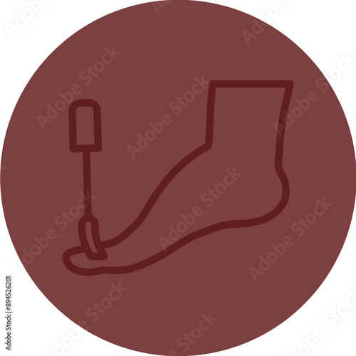 Pedicure Vector Line Maroon Circle Maroon