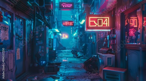 Wallpaper Mural Neon Alley with 404 Error Signs Torontodigital.ca