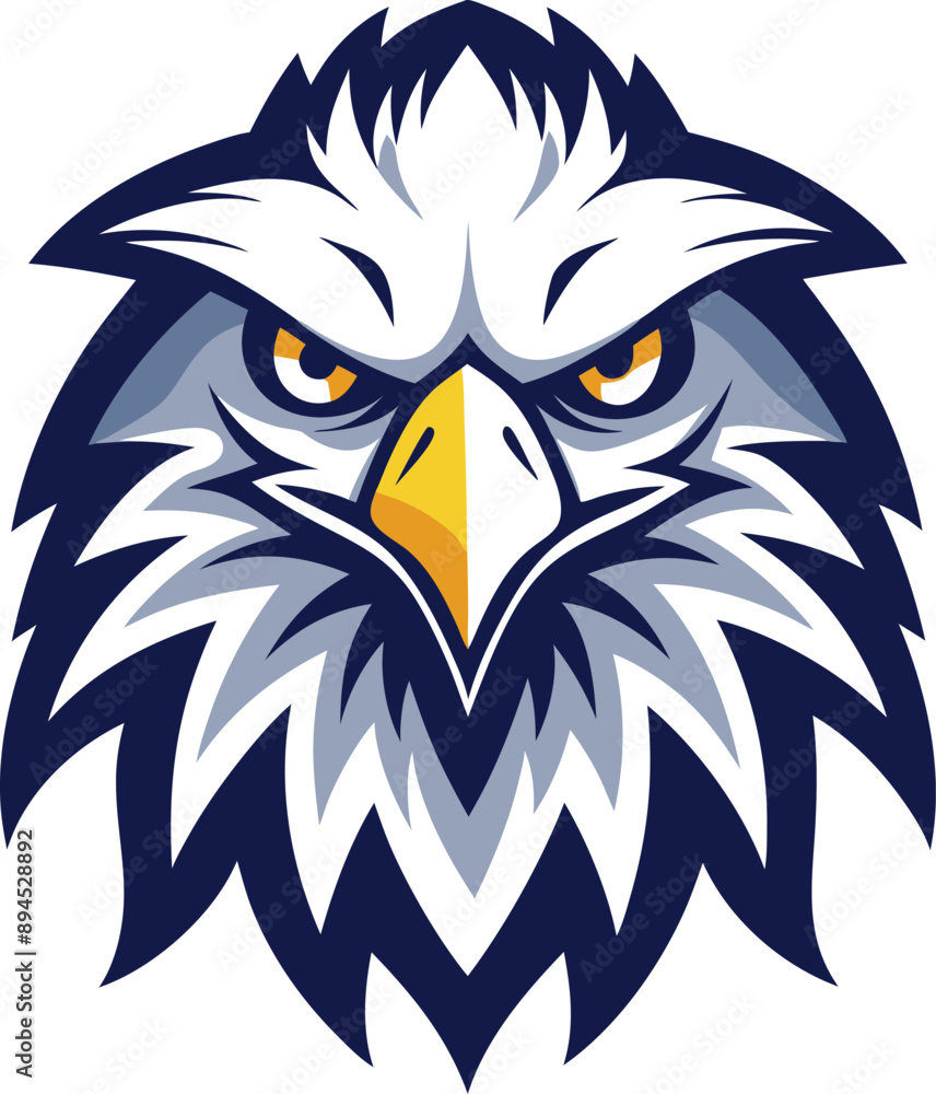 Eagle Face Logo Style Silhouette Vector Illustration Eagle Face Logo Style Silhouette Vector Illustration