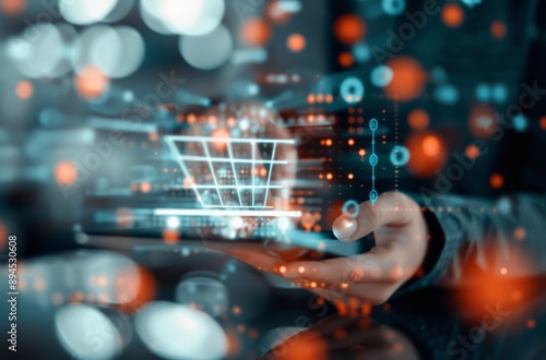 Person Holding Smartphone With Shopping Cart Icon