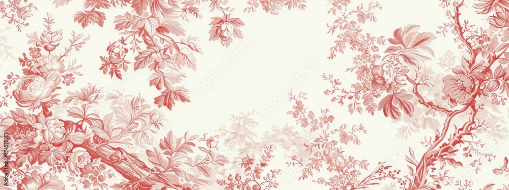 Autumn floral pattern white and light red. Autumn floral pattern white and light red.