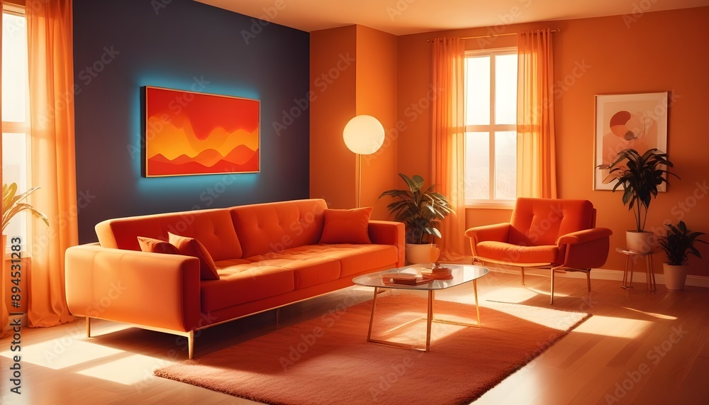 Photo interior modern design room 3d illustration Photo interior modern design room 3d illustration