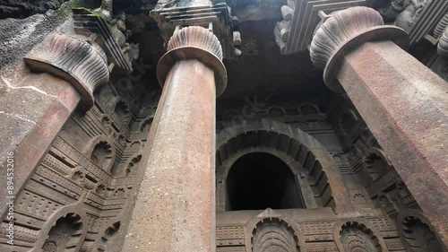 Entrance to the Chaitya Hall,  Bedse Cave, Maval taluka, Pune, Maharashtra photo