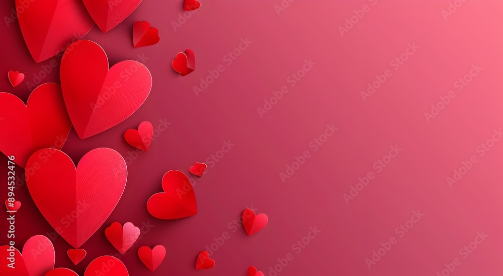 Valentine's day background with paper cut hearts and white space for text on transparent or isolated background vector illustration, png Valentine's day background with paper cut hearts and white space for text on transparent or isolated background vector illustration, png