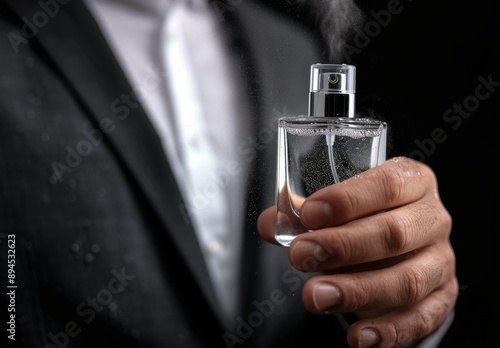 Man Applying Cologne
