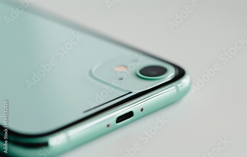 Green Smartphone Camera and Charging Port