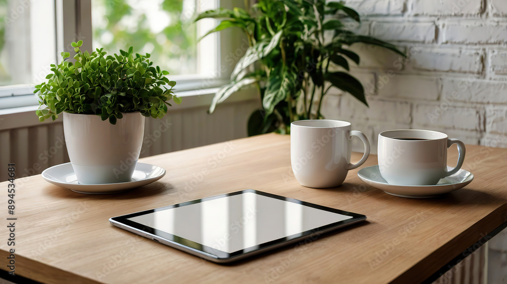Tablet Mockup, on office table Tablet Mockup, on office table