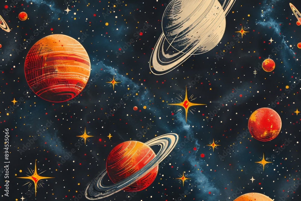 Fototapeta premium Featuring planets and cosmic elements. Generative AI
