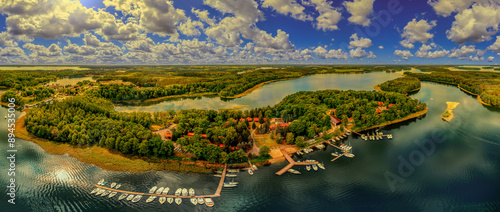 Fototapeta Naklejka Na Ścianę i Meble -  Widok z lotu ptaka na Mazury.