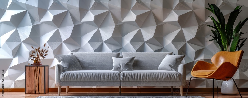 Fototapeta premium 3D geometric wallpaper with intricate tessellations and a sense of depth, ideal for modern interiors