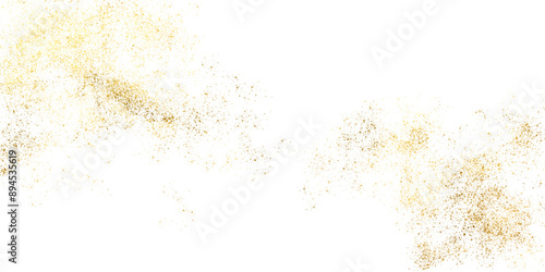 Gold Foil splatter glitter Golden  stroke on transparent background.Festive background with gold glitter and confetti for celebration with glowing golden particles.