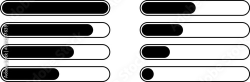 Set of download icons on transparent background.  Loading bar icon. Vector EPS 10