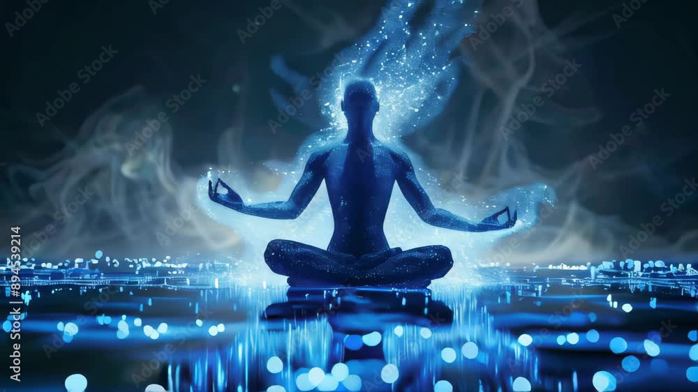 Meditating and practicing person concept Meditating and practicing person concept