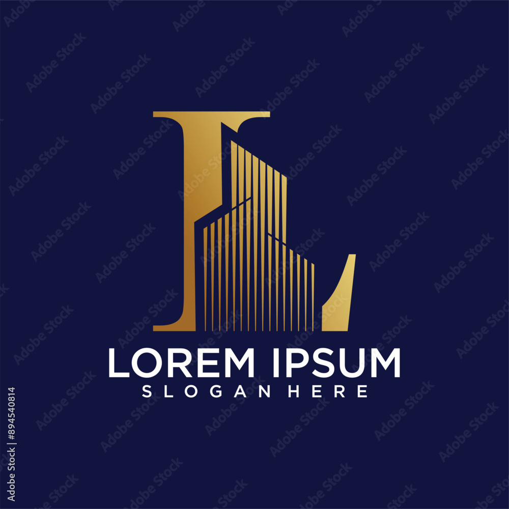 Fototapeta premium initial monogram logo for real estate with home shape creative design