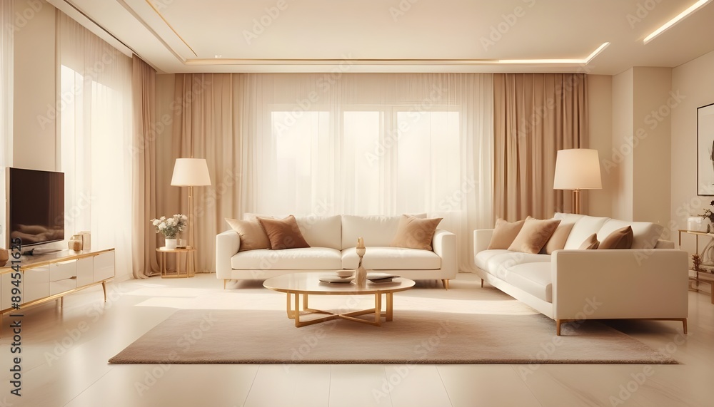 Fototapeta premium Photo interior modern design room 3d illustration